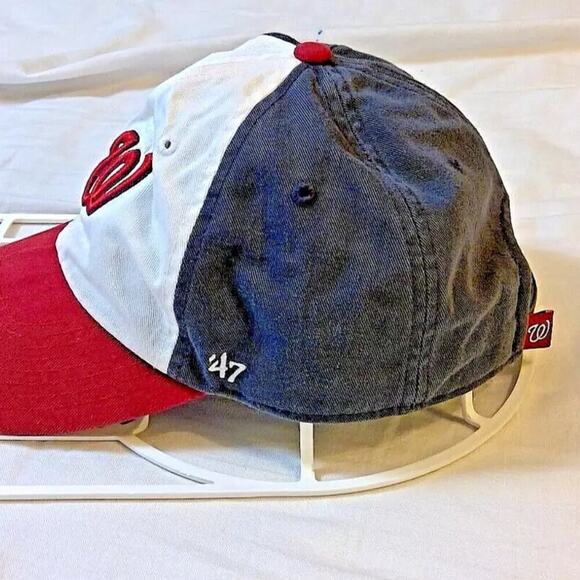 '47 Brand Washington Nationals Strapback Dad Hat/Cap Red/White/Blue MLB - Picture 2 of 8